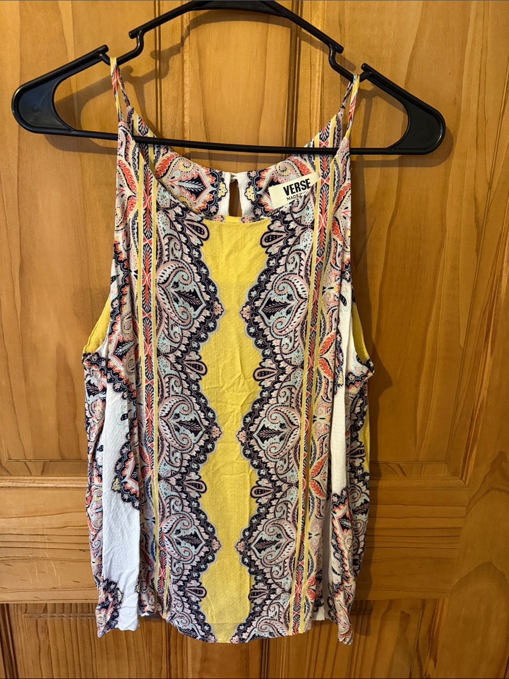 Verse Yellow Paisley Print Tank Top